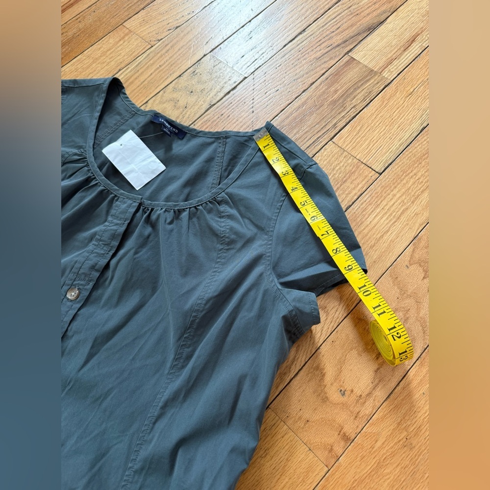 Lands’ End Cotton Blend Belted Midi Dress Grayish Green Women’s Size 18 NWOT - Picture 12 of 12